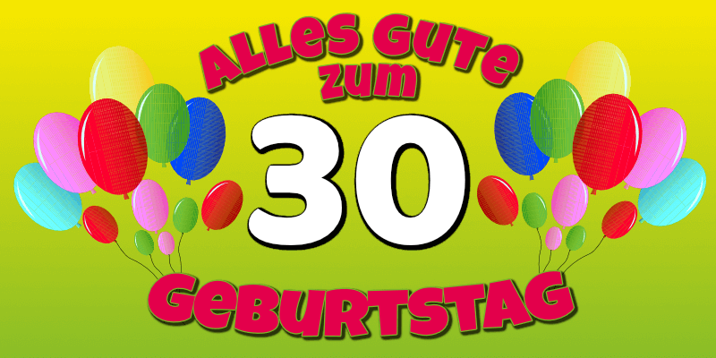 Geburtstagsbanner zum 30. Geburtstag 200 x 100 cm
